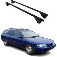 Omtec Dachträger Gepäckträger für Ford Mondeo Turnier 1993-2000 Grundträger Schwarz 2x