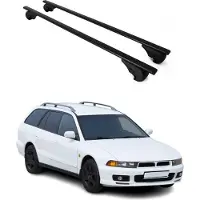 Omtec Dachträger Grundtäger für Mitsubishi Galant Kombi 1996-2003 75kg Metall Schwarz
