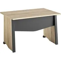 CALICOSY - Industrieller Schreibtisch mit Hintergrundvorhang L80 cm - Französische Herstellung