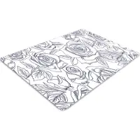 Decormat Stuhlunterlage Bürostuhlunterlage 120 cm x 90 cm Bodenmatte Bürostuhlunterlage - Blaue Rosen