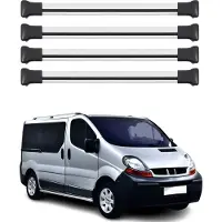 Omtec Dachträger Gepäckträger für Renault Trafic 2001-2014 Aluminium Silber 4tlg