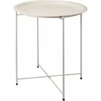 HowHomely | Couchtisch - Kaffeetisch - beige - 47 x 50 cm - aus Metall - Sofatisch - Praktisch