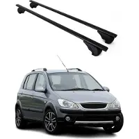 Omtec Dachträger Gepäckträger für Hyundai Getz 2002-2011 Grundträger Metall Schwarz 2x