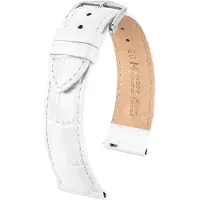 Hirsch 03427000-2-18 Uhren-Lederarmband Louisianalook L 18 mm Weiß