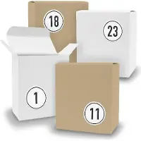 Itenga Adventskalender zum Füllen 24x Quader gemischt WEISS BRAUN + Sticker V09 Z09