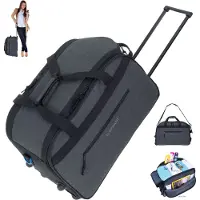 Elephant Reisetrolley Weekender Duffle Travel 55 cm Trolley Reisetasche mit Rollen Saunatasche Damen Herren Trolly Reise Tasche 13030 Anthrazit Oliv