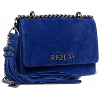 Replay Leder Umhängetasche Crossbody Bag Blue China blau