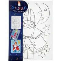 Merkloos Massamarkt Leinwand Malerei Set Sinterklaas 18x25cm