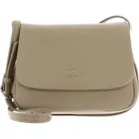 Lacoste Leder Umhängetasche City Court Flap Crossover Bag Viennois taupe