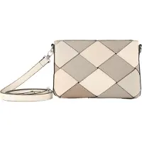 Gerry weber Umhängetasche Schultertasche Checker Shoulder Bag SHZ Cream-White beige mehrfarbig