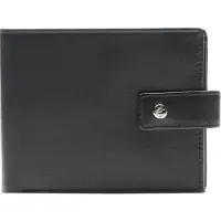 Esquire Leder Geldbörse New Silk Wallet Quer with Flap Black schwarz