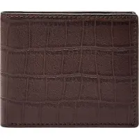 Fossil Geldbörse Derrick Bifold With Flip ID Brown Croco dunkelbraun