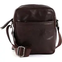 Bruno Banani Leder Umhängetasche Crossbody Bag Brown dunkelbraun
