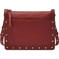 Fossil Leder Umhängetasche Schultertasche Taryn Crossbody Bag Scarlet weinrot