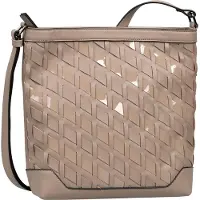 Gabor Damen Handtasche Beige mit geprägtem Muster und verstellbarem Schultergurt
