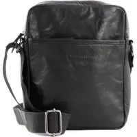 Bruno Banani Leder Umhängetasche Crossbody Bag Black schwarz