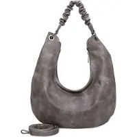 Fritzi aus Preußen Schultertasche Umhängetasche Chalk Lizz01 Hobo Dark Stone grau