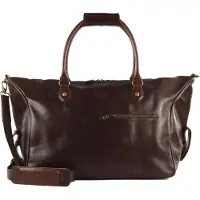 Buckle up BUCKLE & SEAM Leder Reisetasche Linwood Blu Weekender Brown dunkelbraun