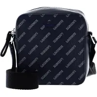 Lacoste Leder Umhängetasche Schultertasche Chantaco Seasonal Square Crossover Bag Eclipse Blanc Noir blau