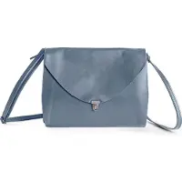 Harold's Leder Umhängetasche Fold Handbag Clutch Light Blue blaugrau