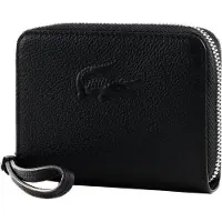 Lacoste Leder Geldbörse City Court Zip Coin Wallet Noir schwarz