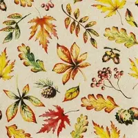 Home Fashion , Leaves Allover, Lunch-Servietten aufgefaltetes Maß 33 cm x 33 cm, im Viertelfalz, 20 Stück pro Pack, 12 Pack pro Karton