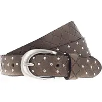 B.belt Lilou Silver Leder-Nietengürtel