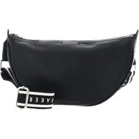 Ted Baker Leder Umhängetasche Lorreen Webbing Leather Half Moon Crossbody Bag Black schwarz