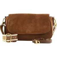 Ted Baker Leder Umhängetasche Schultertasche Shayne Webbing Suede Crossbody Bag Brown braun