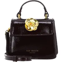 Ted Baker Umhängetasche Roselah Rose Detail Square Mini Top Handle Bag Wine weinrot