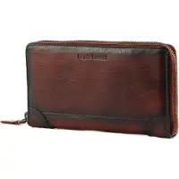 Bruno Banani Leder Geldbörse Zip Around Wallet Brown braun