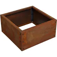 ESTEXO Beeteinfassung Beetumrandung Hochbeet 50x50x25 cm Edelrost Rost Cortenstahl