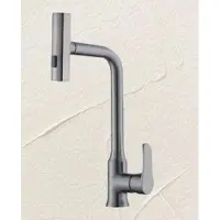 STILVORA Küchenarmatur, Ausziehbarer Küchenwasserhahn, Küchenmischer Messing, Wasserhahn mit 3/8 Zoll Anschluss, 360° schwenkbarer Auslauf, Grau