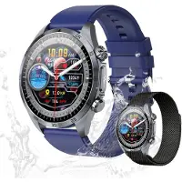 Valdus Herren Smartwatch – IP68 Wasserdicht, Telefonfunktion, Multifunktionale Fitnessuhr mit Körperanalyse & CES-Schlafunterstützung – Blau