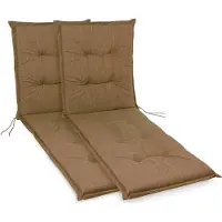 Sunnypillow 2 Stück Liegenauflage 190 x 60 Auflage Polster für Gartenmöbel extra dick 9cm Polsterauflagen für Gartenliege Sonnenliege Liegestuhl Kissen Braun
