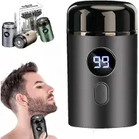 Bedee Tragbarer Elektrorasierer mit Display, Elektrischer Rasierer Herren, Waschbarer Reise-Nass-Trockenrasierer, USB wiederaufladbarer Rasierer