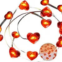 Slyrun Rote Herz-Lichterkette, 3 m, 30 LEDs, batteriegetrieben, Herzform, für Valentinstag, Weihnachten, Hochzeit und Jahrestage