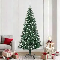 vidaXL "Schlussverkauf" Künstlicher vorbeleuchteter Weihnachtsbaum(1 pc) - Kunstbaum/Tannenbaum - Grün 240 cm C7746