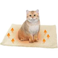 DPZO Selbstheizende Decke fš¹r Katzen Hunde, Heizdecke W?rmematte Katzendecke 60 x 45 cm, W?rmedecke Katzenbett Selbstw?rmende Katzen Decken, Waschbare Hunde Thermodecke (Weiss)