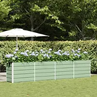 vidaXL "Schlussverkauf" Pflanzkübel im Garten - 1 pc - Blumenbeet/Gartenbeet - Pastellgrün 480x50x45 cm Verzinkter Stahl C13577