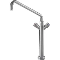Kwc Zweigriffarmatur mit Säule und automatischer Auslaufentleerung, 300 / 400 mm Auslauf, Variante:Ausladung A 450