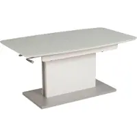 58 aufm Kessel Funktionstisch ausziehbar Carey 120(160) x 70 x 55-74 Couchtisch Weiß 16076