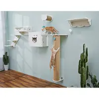 Cats Design Katzen Kletterwand Set xxl große Katzen stabil 6 Teilig Wandkratzbaum T4