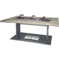 Vladon Couchtisch Beistelltisch Wohnzimmertisch Melo, Germany, in Anthrazit mit Tischplatte in Eiche Nordic 102 x 40 x 67,5 cm