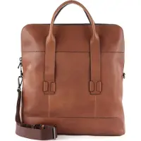 Saddler Leder Schultertasche Laptoptasche mit Laptopfach Loge Shopper Tan braun