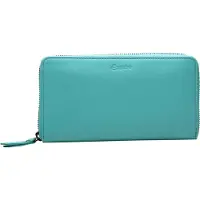 Esquire Leder Geldbörse Peru Zip Around Wallet Turquoise türkis