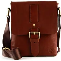 Saddler Leder Umhängetasche George Messenger Bag Midbrown braun