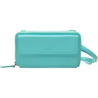 Esquire Leder Geldbörse Handytasche Peru Phone Wallet Bag Turquoise türkis