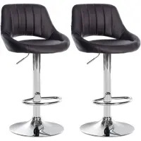 CLP 2er Set Barhocker Milet Kunstleder C braun