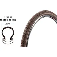 Sonstiges 29 Zoll Fahrrad Reifen 29x1.95 City Trekking Tire 50-622 Braun Reflexstreifen